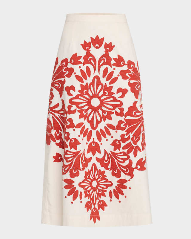 Liliana Appliqué Midi Skirt